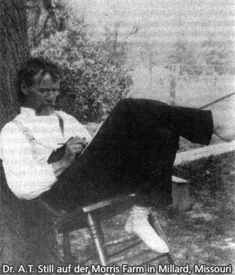 Dr. A.T. Still auf der Sol Morris Farm, Missouri, ca. 1891